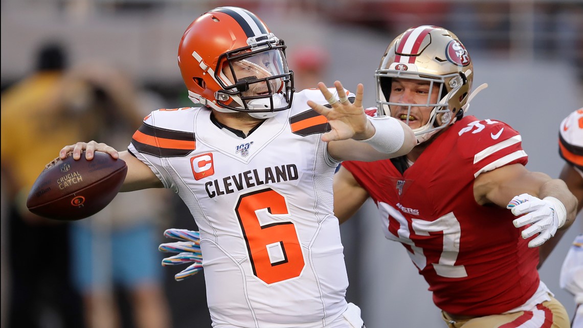 Browns quarterback Baker Mayfield is struggling, but how much of