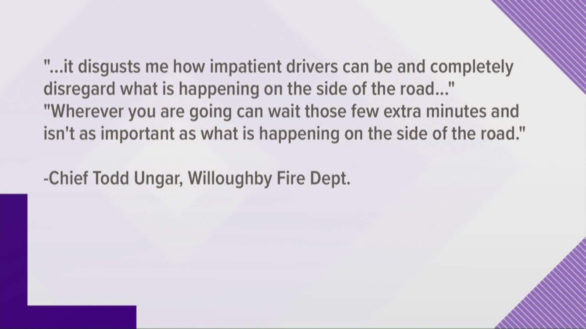 Willoughby Fire Chief send powerful message to drivers via social media
