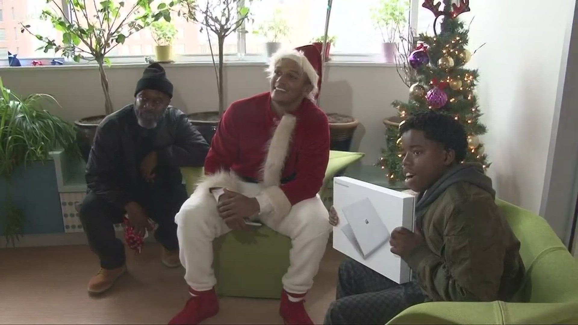 Deshone Kizer took on a different role,Tuesday spreading Christmas cheer