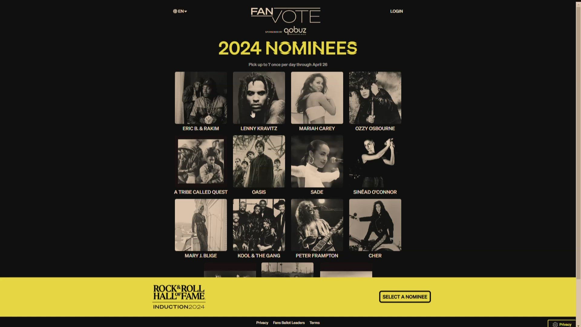 The list of 2024 Rock and Roll Hall of Fame induction nominations includes Mary J. Blige, Mariah Carey, Cher, Dave Matthews Band, Peter Frampton and lots more.