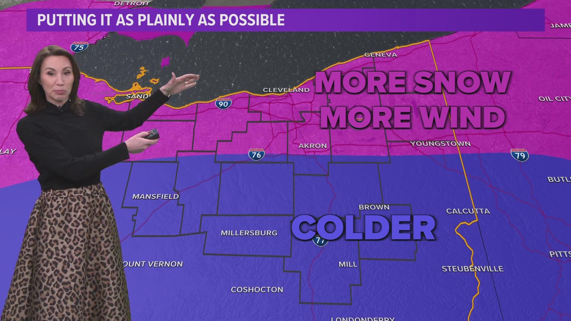 The winter storm is expected to bring strong winds, dangerously cold temperatures, and snow.