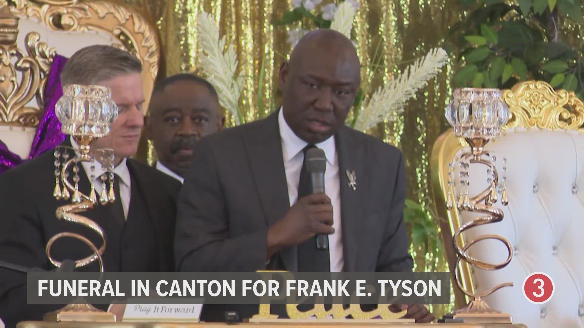 Attorney Ben Crump spoke in Canton during the funeral for Frank E. Tyson, the man who died last month in custody of police.