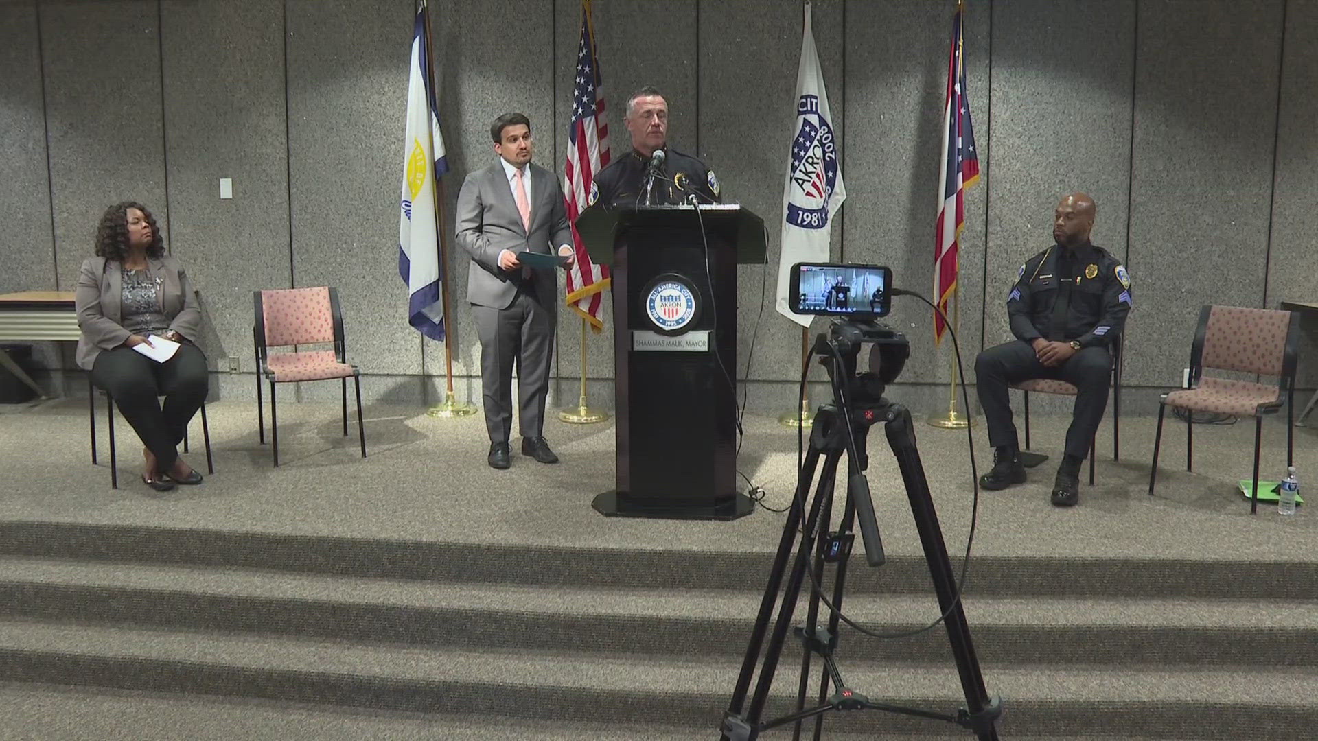 Akron Police Chief Brian Harding noted that his detectives have spent 2,500 hours investigating the June 2 mass shooting, conducting "an excess of 100 interviews."