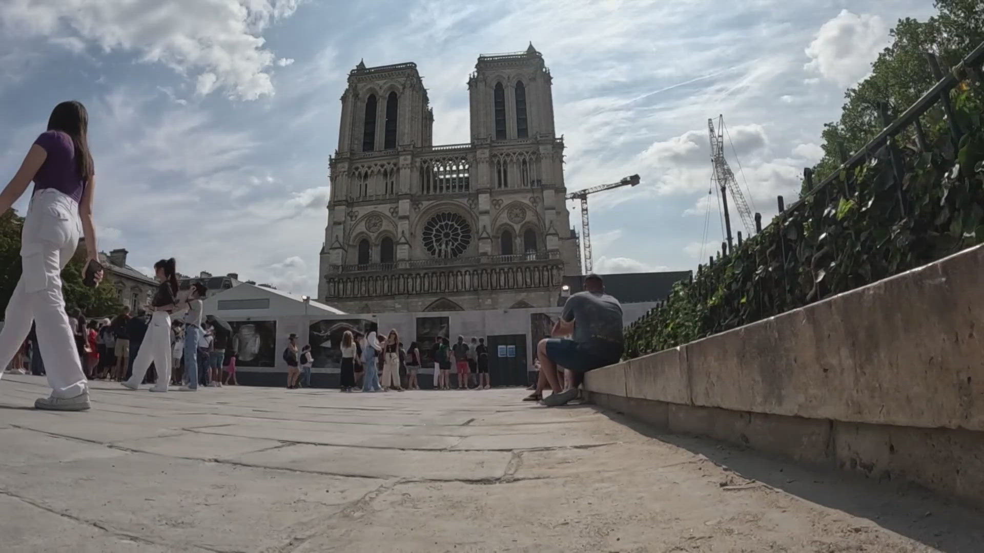 While the historic church is still not open to the public, it still draws big crowds as the restoration continues.