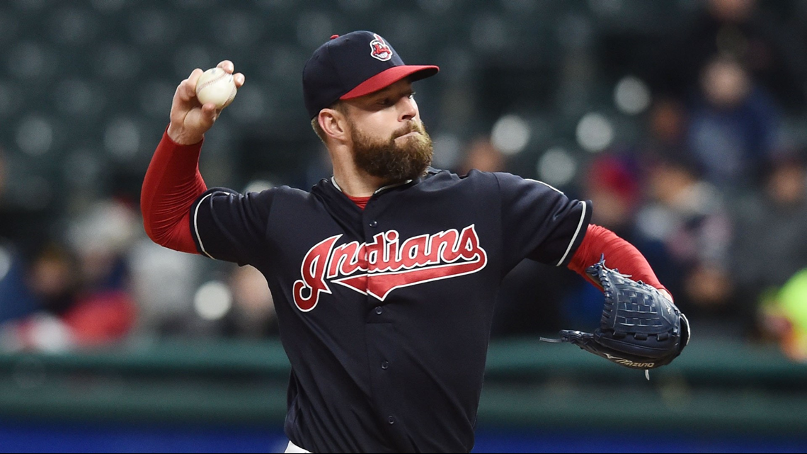 Corey Kluber of the Cleveland Indians poses during Photo Day on
