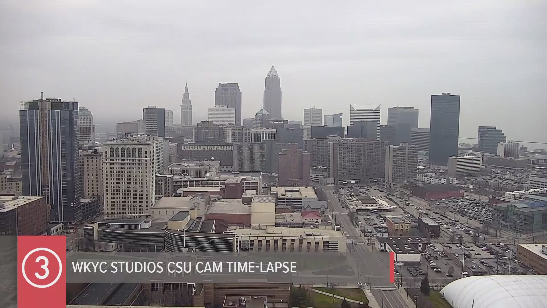 Skies were mostly cloudy across northern Ohio on Thursday. Here's today's weather time-lapse from the WKYC Studios CSU Cam. #3weather