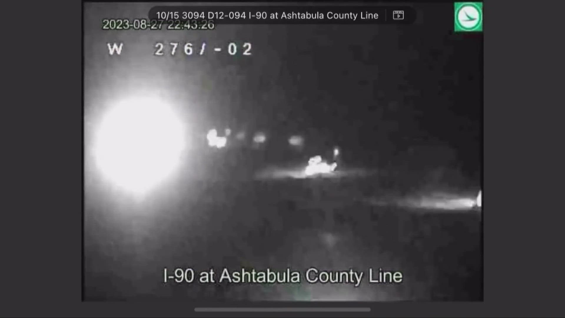 ODOT has released video from their traffic cameras that shows the moment an earthquake Madison in Northeast Ohio late Sunday night.
