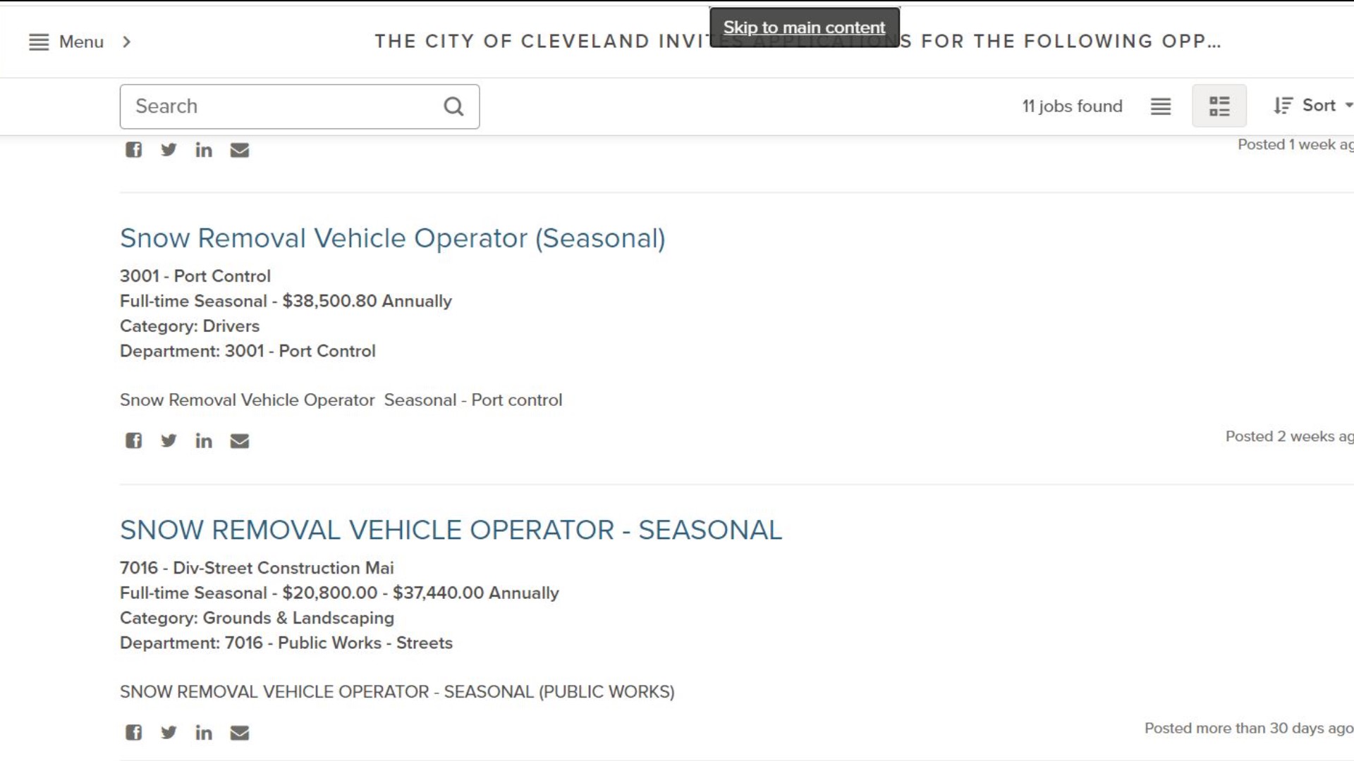 ODOT, Cleveland seeking plow drivers amid first snow storm