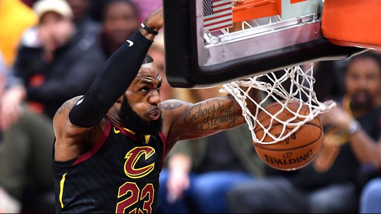WATCH  LeBron James throws down monster dunk as Cleveland