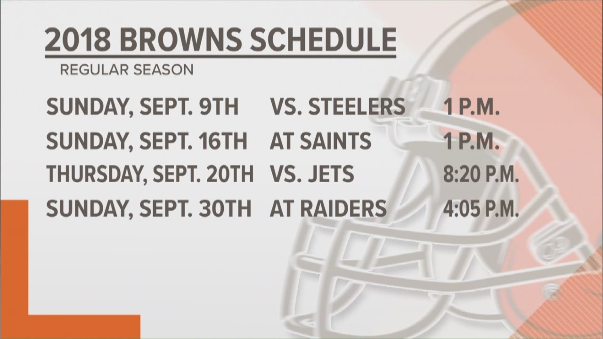 Cleveland Browns release 2018 regular season schedule