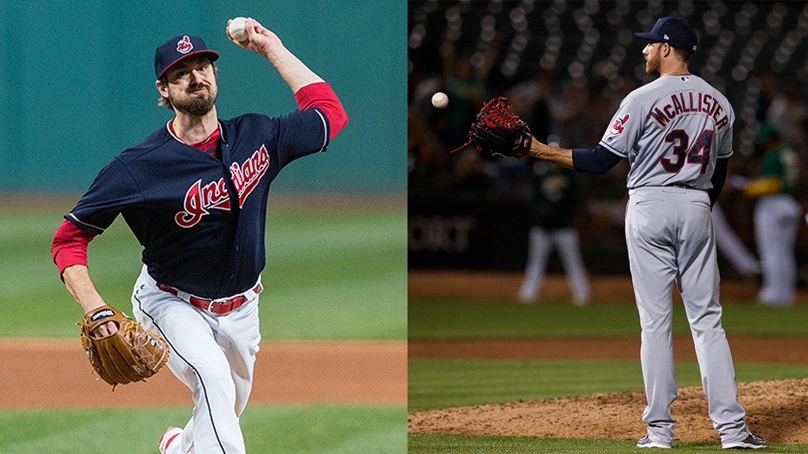 Cleveland Indians pitcher Andrew Miller throws to the Minnesota