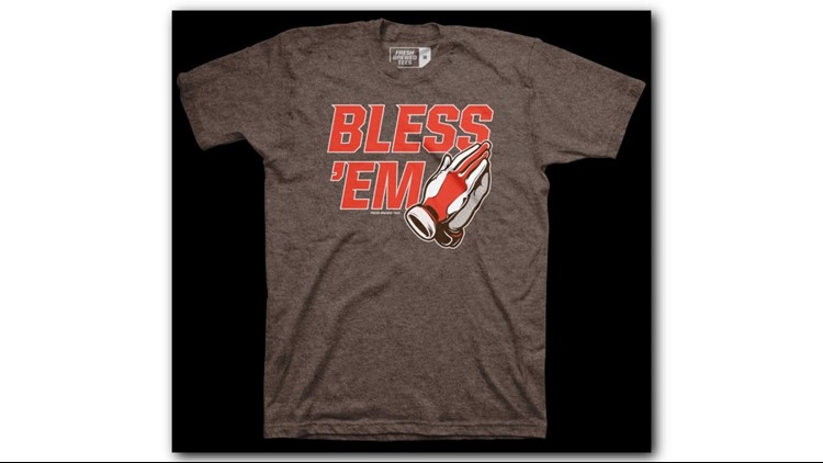 Bless 'Em Browns Football Baseball Sleeve Shirt