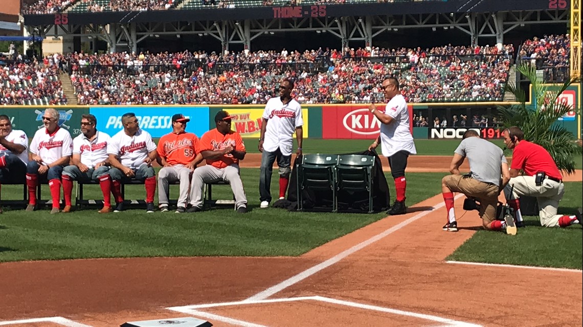 Jim Thome trots the bases at Progressive Field one last time 