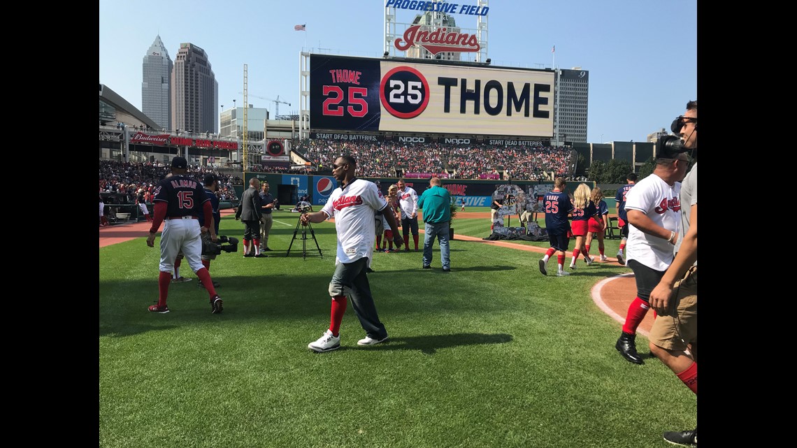 Jim Thome has No. 25 jersey retired by Cleveland Indians