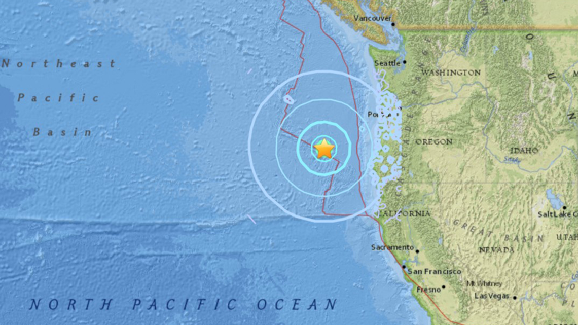 Earthquake, aftershock reported off the Oregon coast