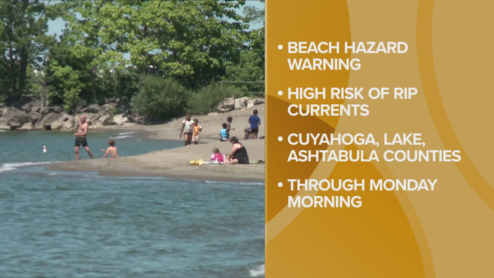 The NWS issued a Beach Hazards Statement through Monday morning as a "high risk of rip currents" is expected.