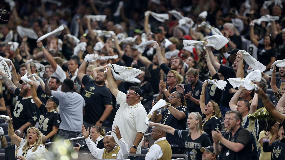 New Orleans Saints fans celebrate first game of season