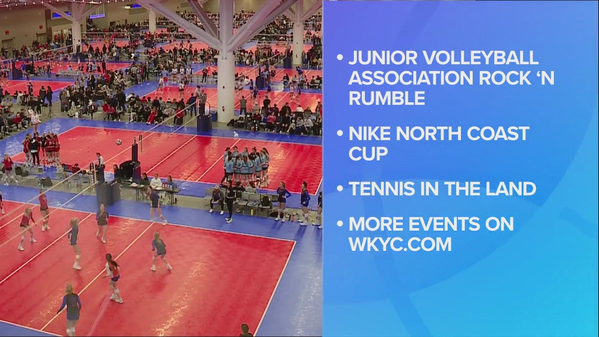 Among the events is a Junior Volleyball Association tournament, with more than 450 girls' volleyball teams coming to Cleveland.