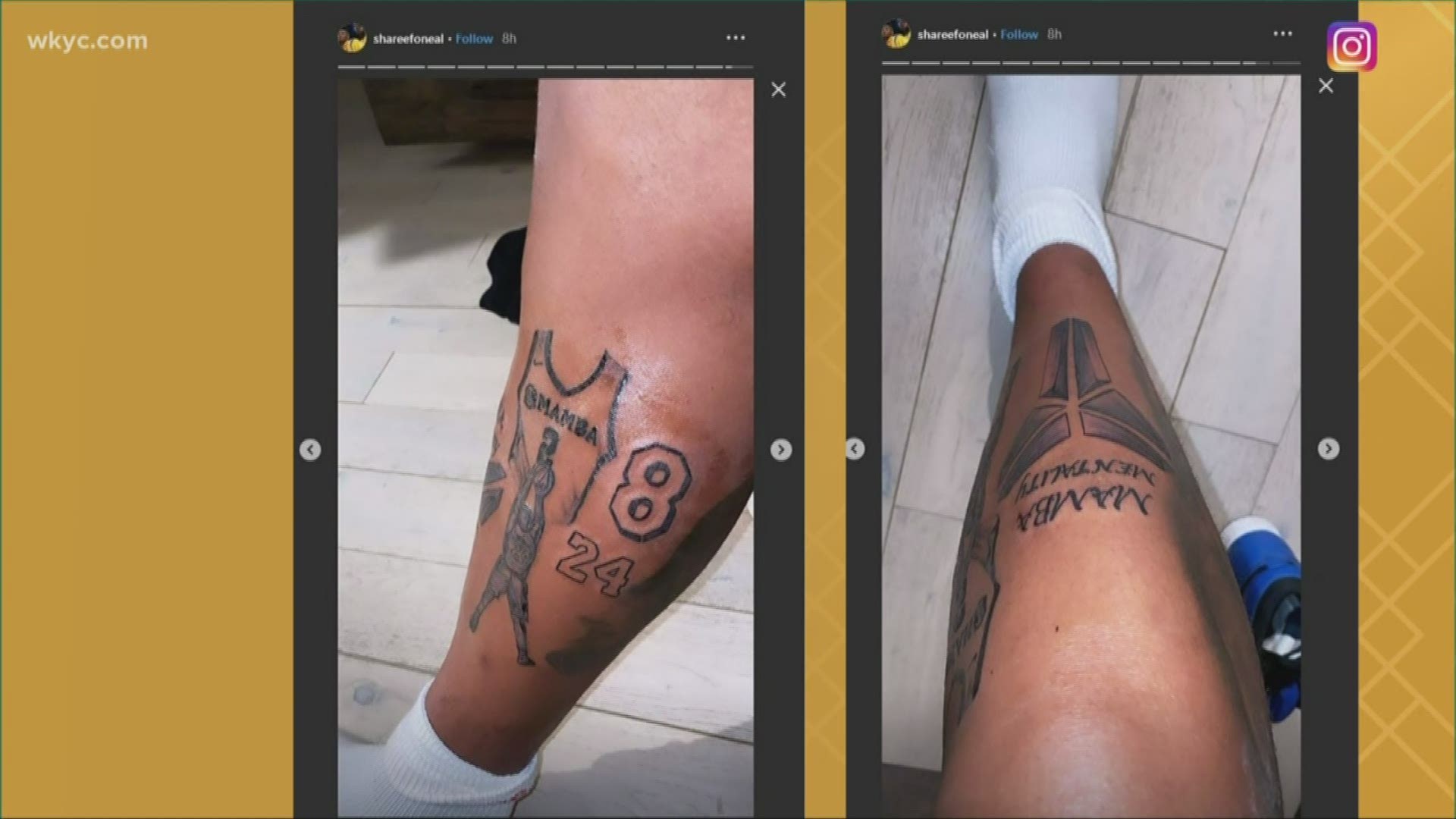 Kobe and Gianna Bryant honored with tattoos by Shaq's son 