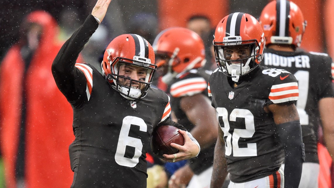 Inside the NFL on X: .@bakermayfield hyped up the @Browns before