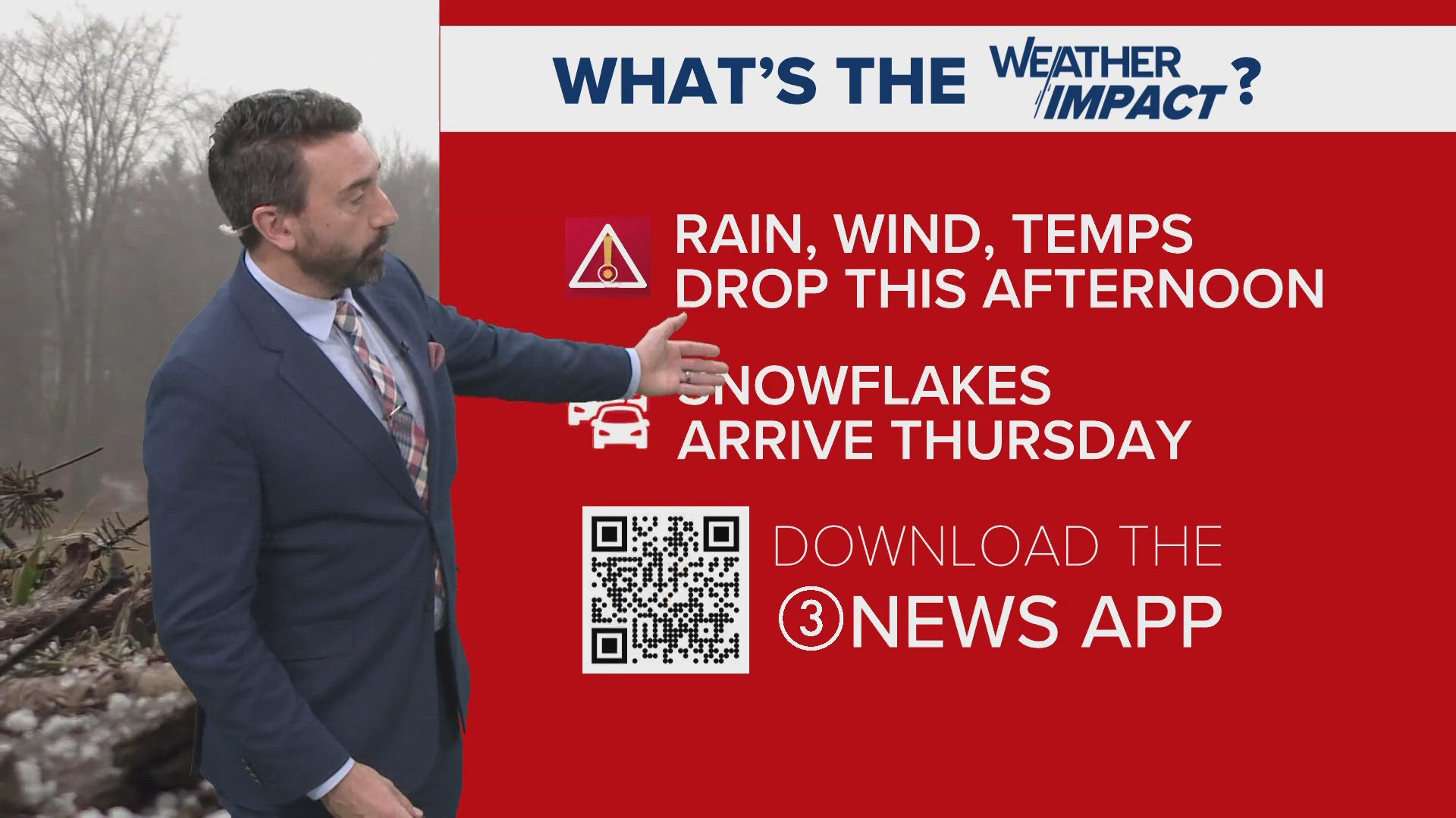 We're tracking some big weather changes. 3News' Matt Wintz has the hour-by-hour details in his morning weather forecast for Wednesday, November 20, 2024.