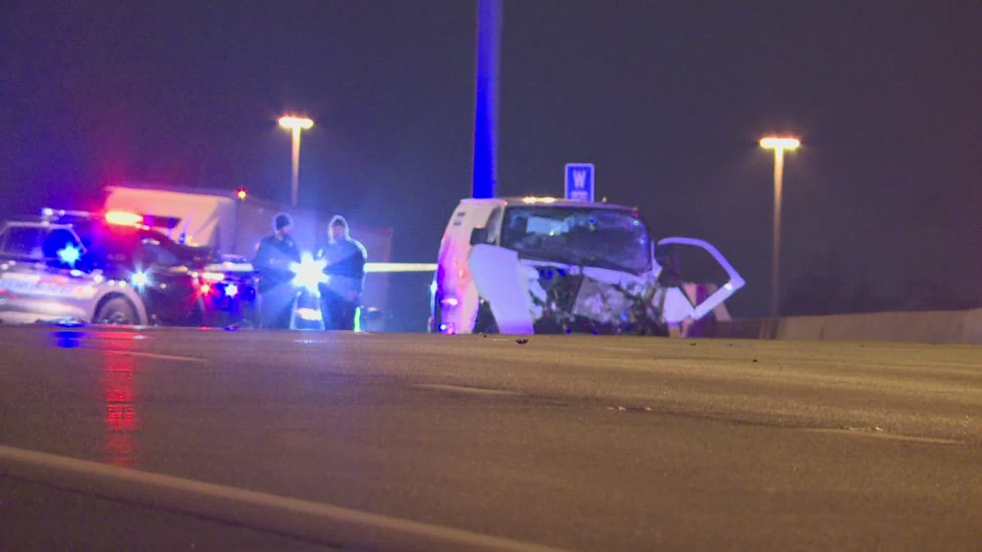 One person is dead and a portion of I-90 East was closed for several hours after a police pursuit ended with a wrong-way crash Wednesday night in Cleveland.