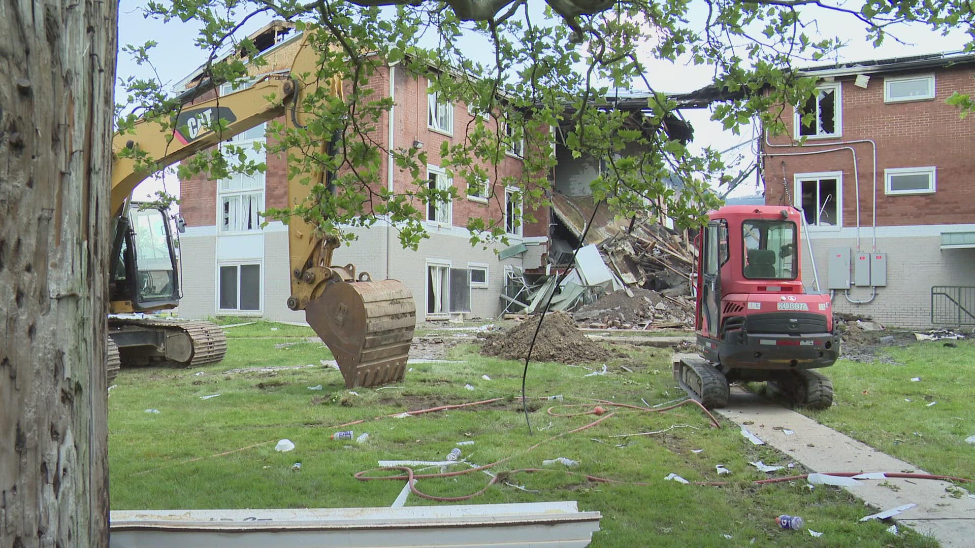 The blast and subsequent fire left five people injured. Officials say two of those have been released from the hospital, while three remain in serious condition.