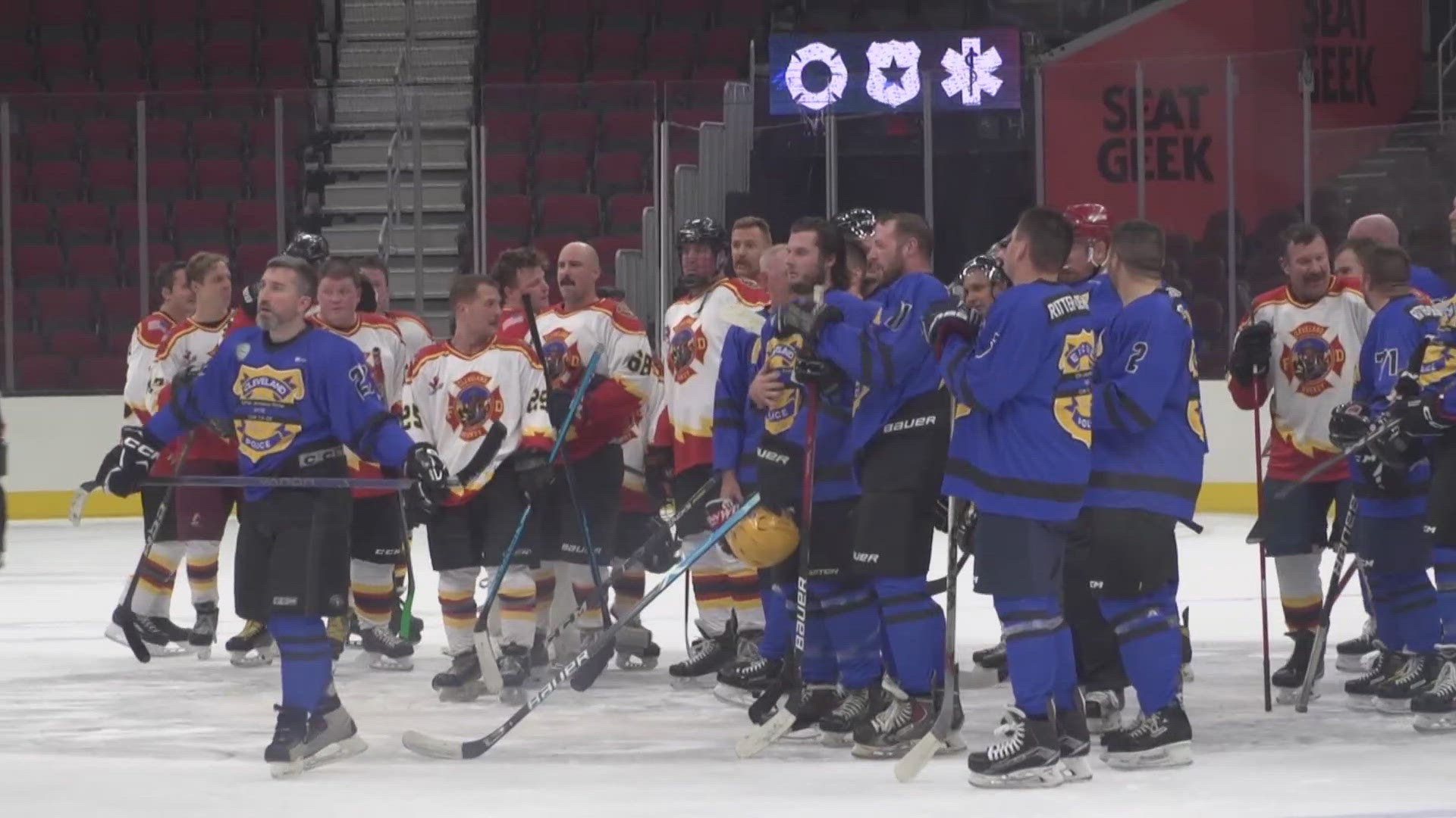 The charity game honored two fallen area police officers: Cleveland's Jamieson Ritter and Euclid's Jacob Derbin.