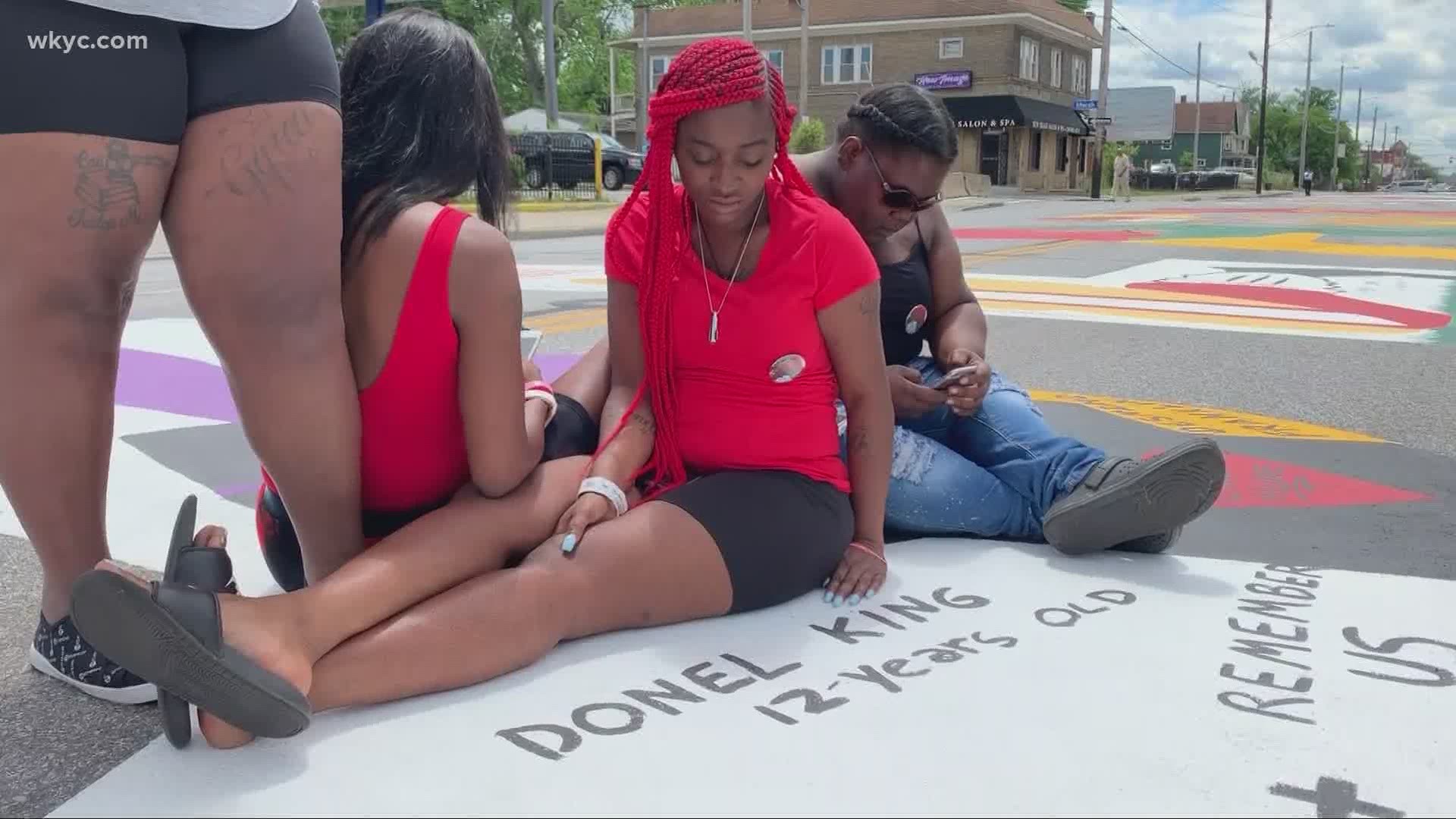 June 26, 2020: When Latasha Dotson visited the Black Lives Matter mural on Cleveland's East 93rd Street, she was touched by an unexpected element of the artwork.