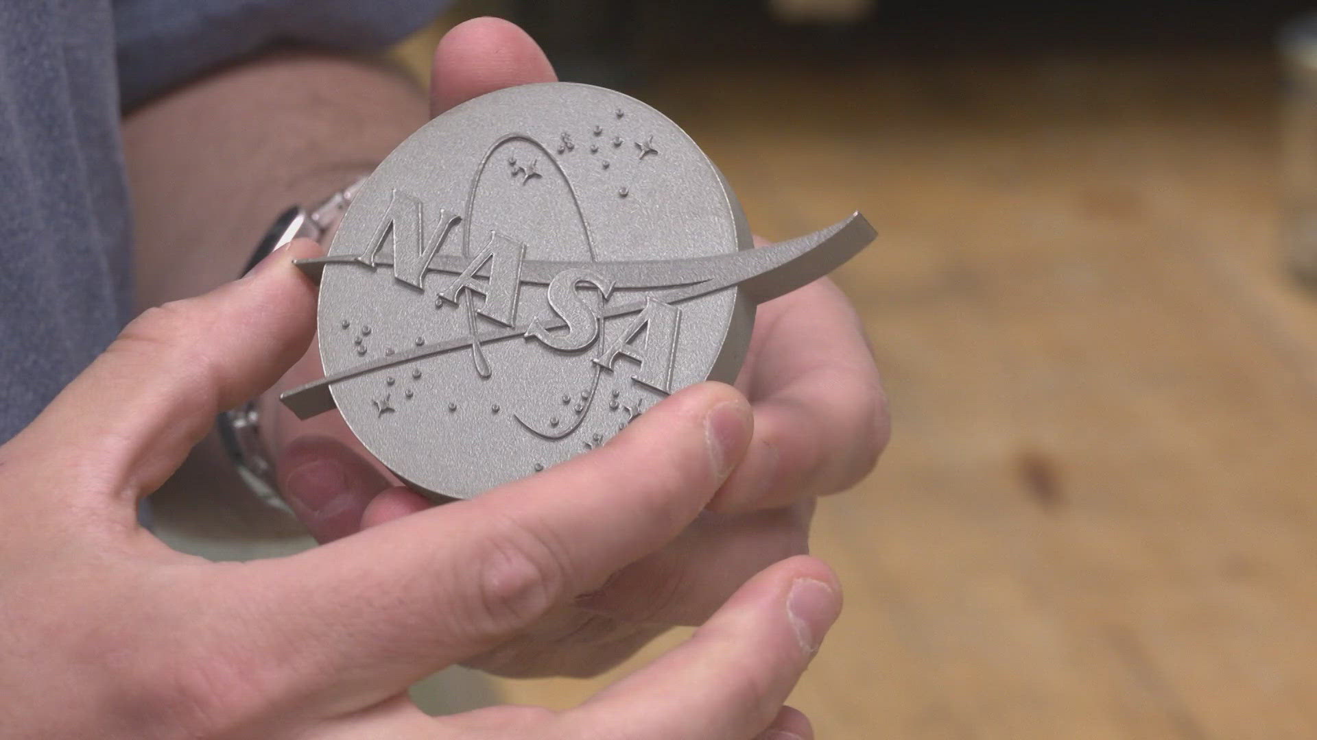NASA engineers Chris Kantzos and Tim Smith received the NASA Commercial Invention of the Year award for their superalloy GRX-810.