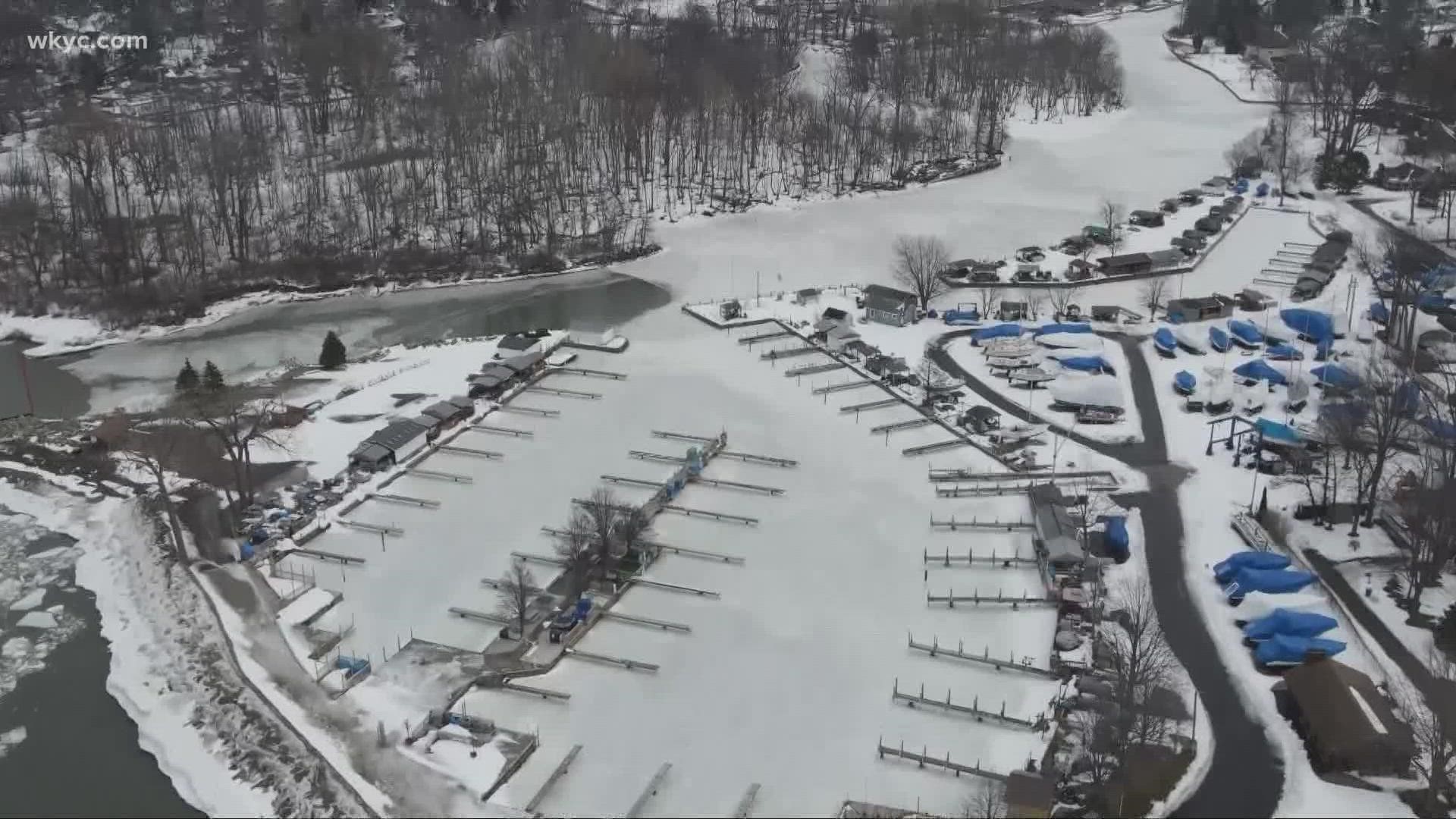 Cracks are starting to form on ice upstream on the Chagrin River. That means the city needs to be ready if it flows their way.