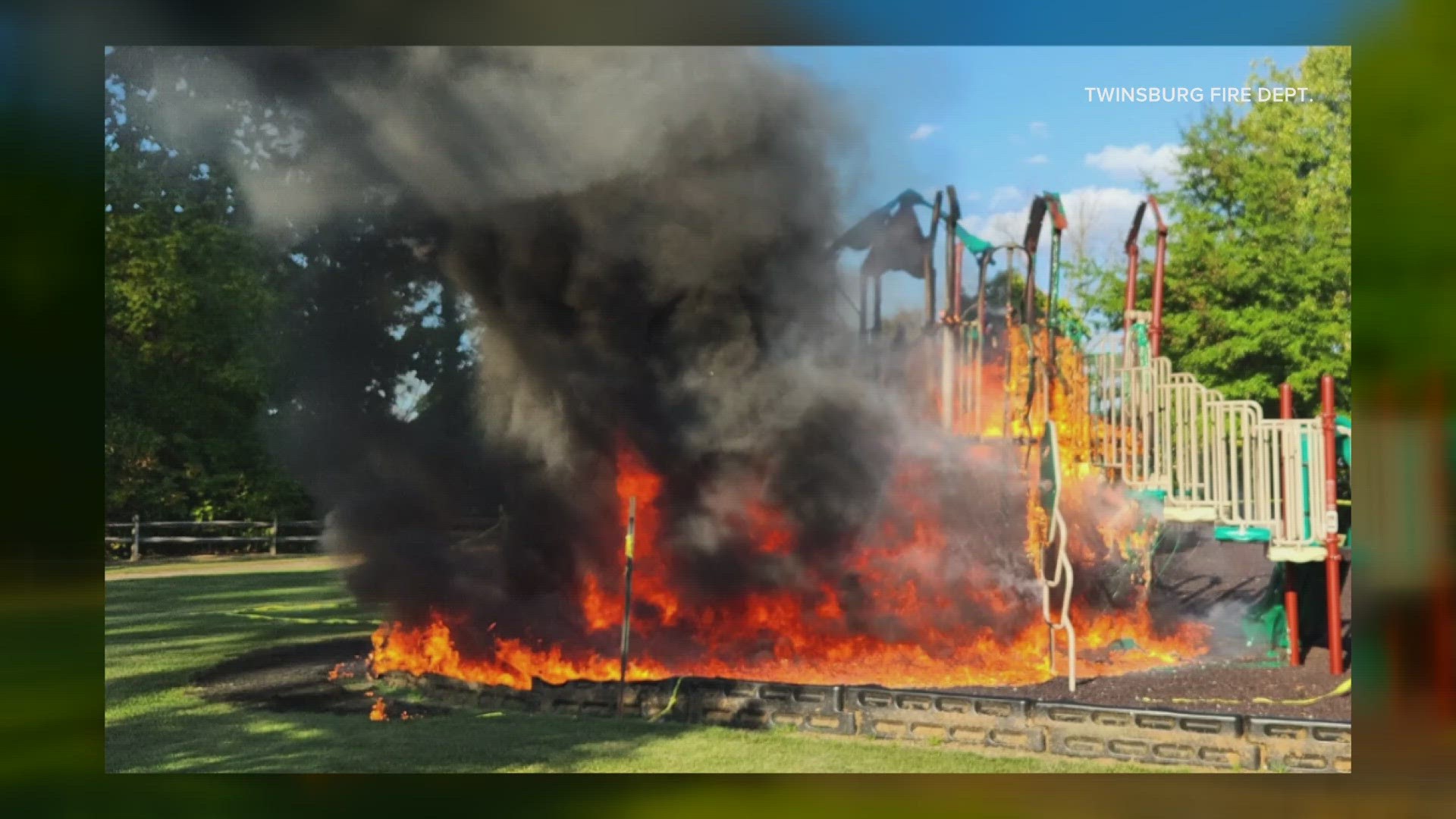 The playground at the Twinsburg Heights Community Garden also caught fire on Sept. 4. The investigation has been turned over to the Summit County Sheriff's Office.