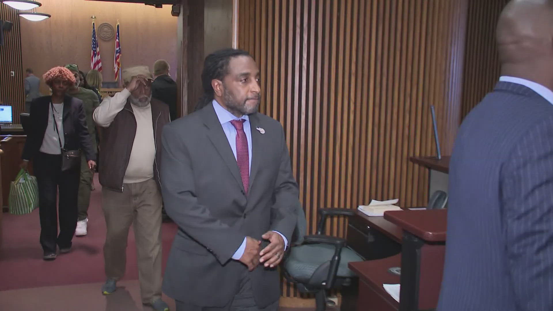 East Cleveland Mayor Brandon King and former Councilman Ernest Smith heard the jury's verdict Wednesday in Cuyahoga County Common Pleas Court.