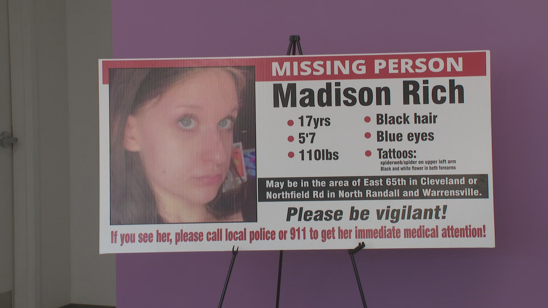 Madison was reported missing after leaving her home on Aug. 15.