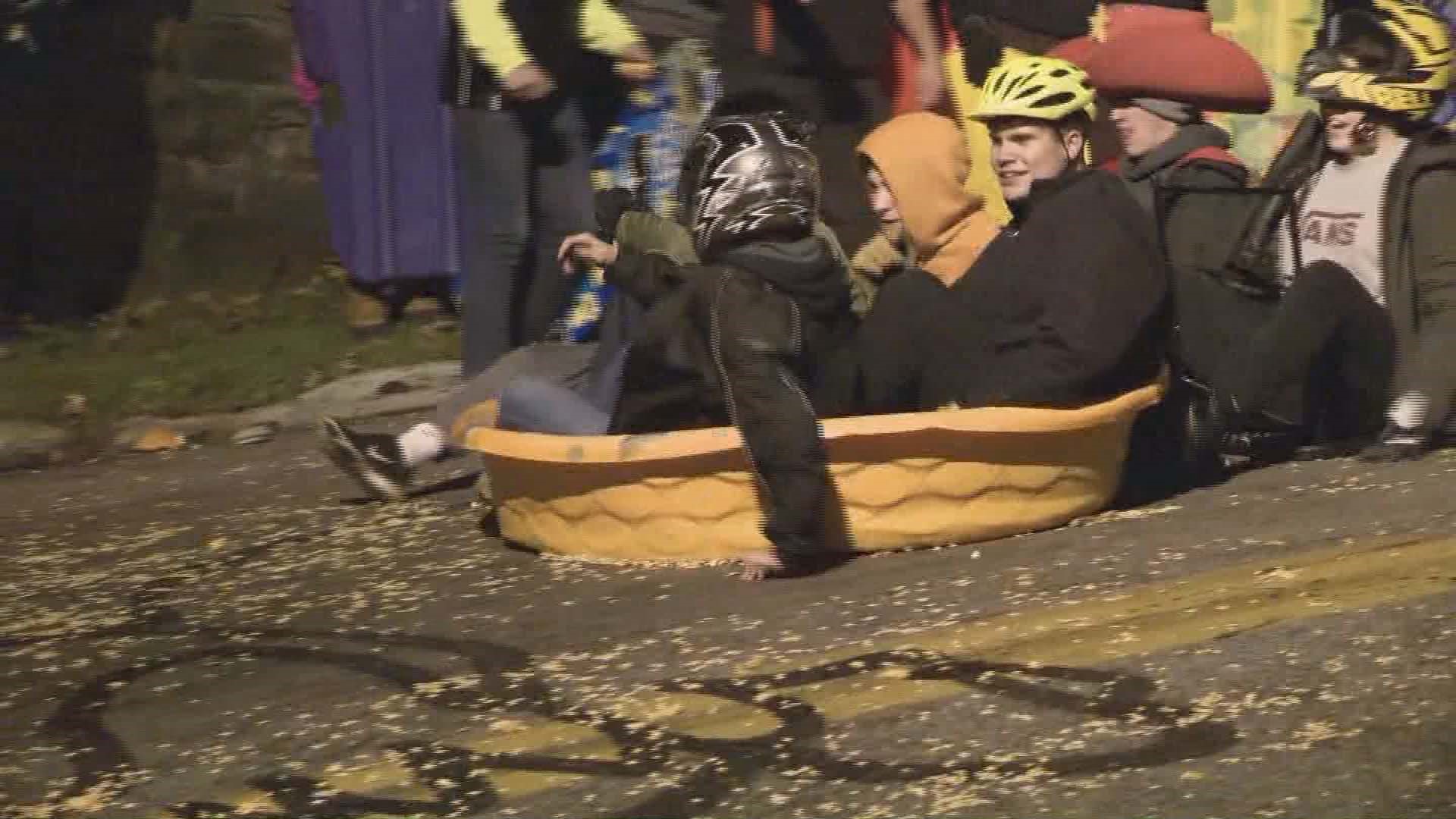 Chagrin Falls pumpkin roll Halloween tradition continues on Grove Hill