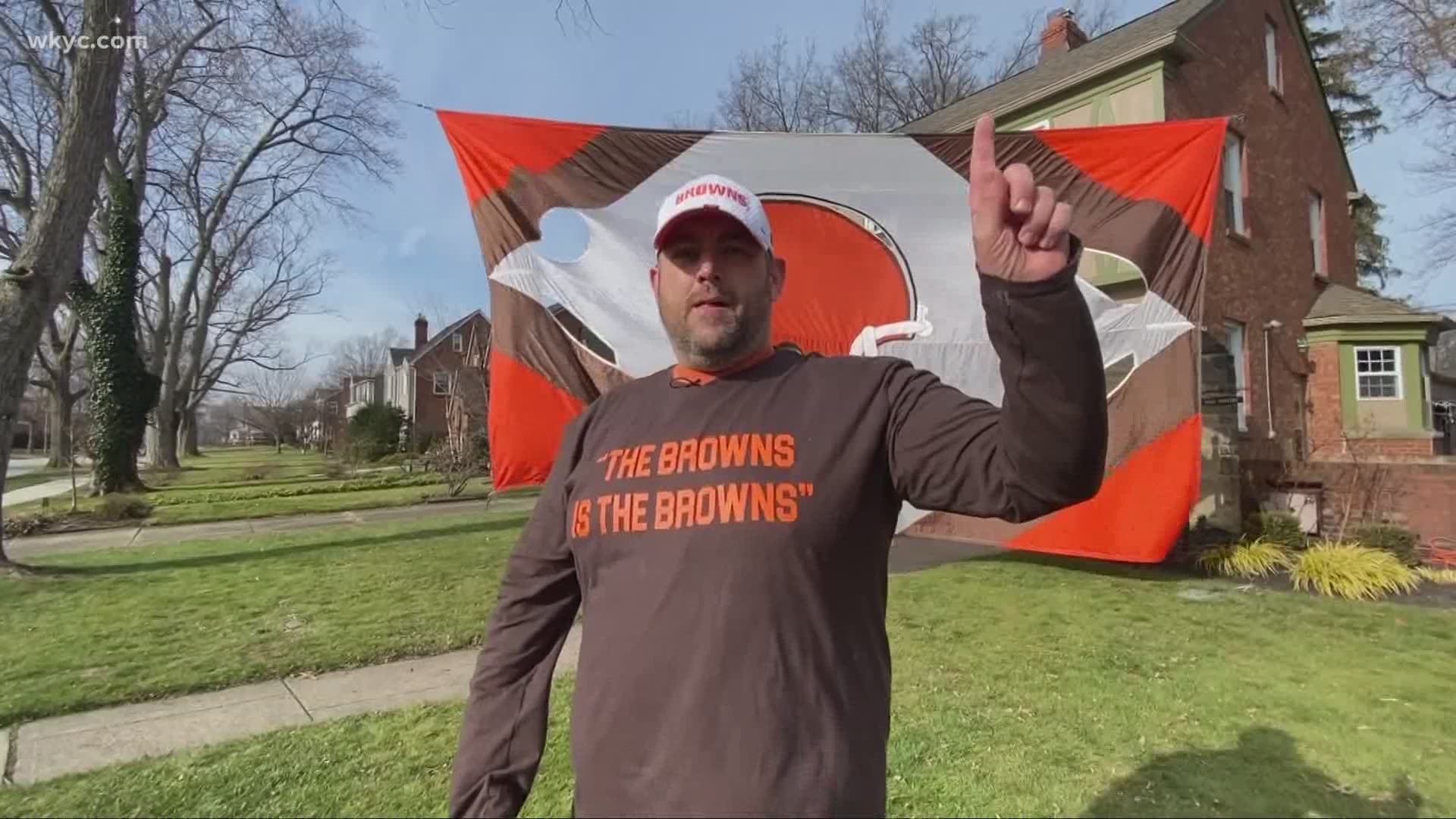Jan. 15, 2021. Meet 'Danny Cleveland.' This Browns fan is showing his support for the team in a BIG way -- with a giant flag flying outside of his home.