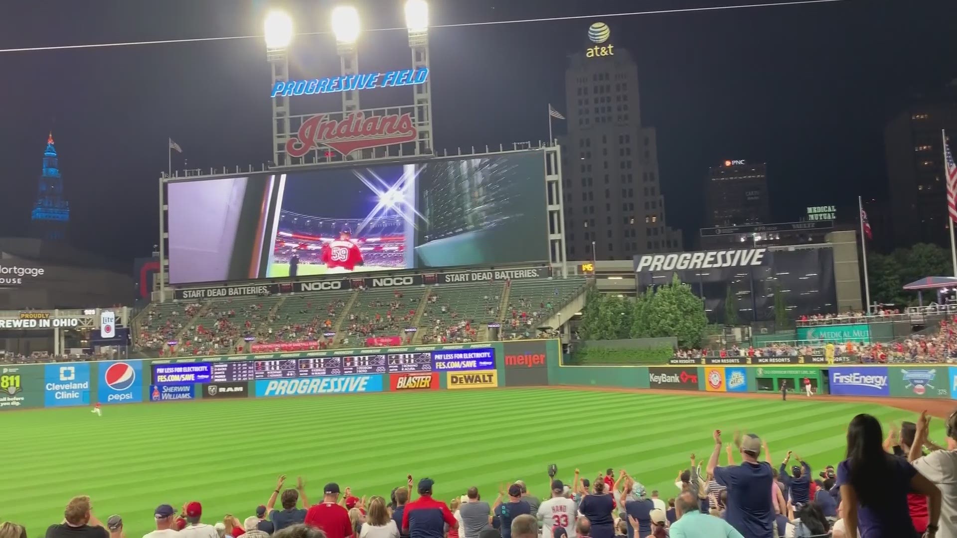 Tribe pitcher Carlos Carrasco received a warm ovation from fans at Progressive Field before returning to the mound in Cleveland for the first time since being diagnosed with leukemia.