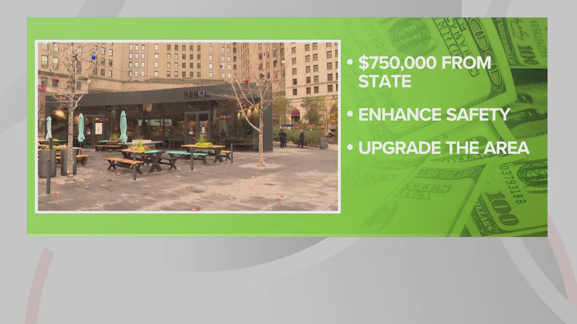 The money will focus on design improvements to the public space and core's commercial corridors to boost safety and encourage people to spend more time in Cleveland.