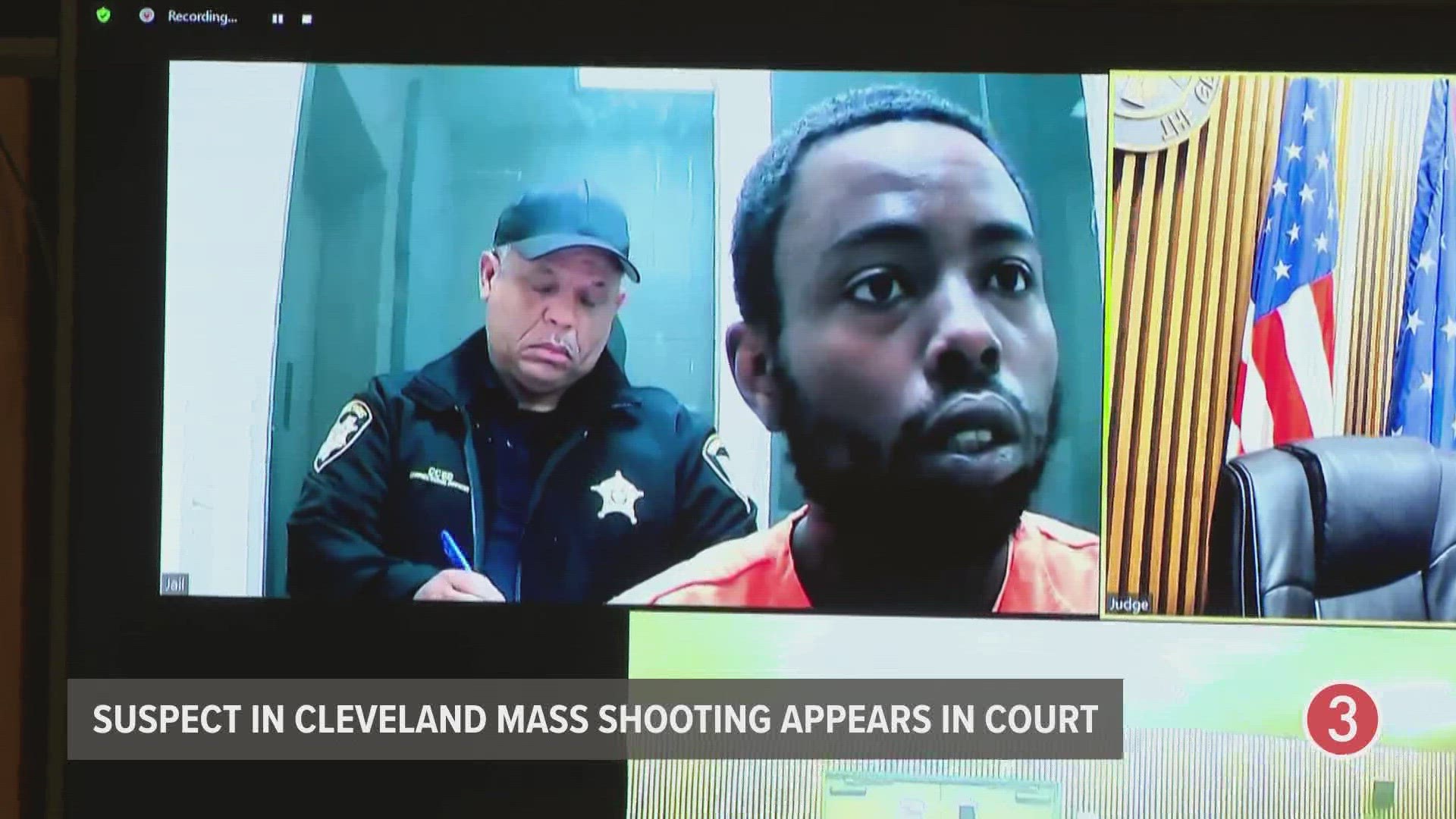 The man accused of shooting nine individuals in Cleveland's Warehouse District is being held on a $9 million bond.