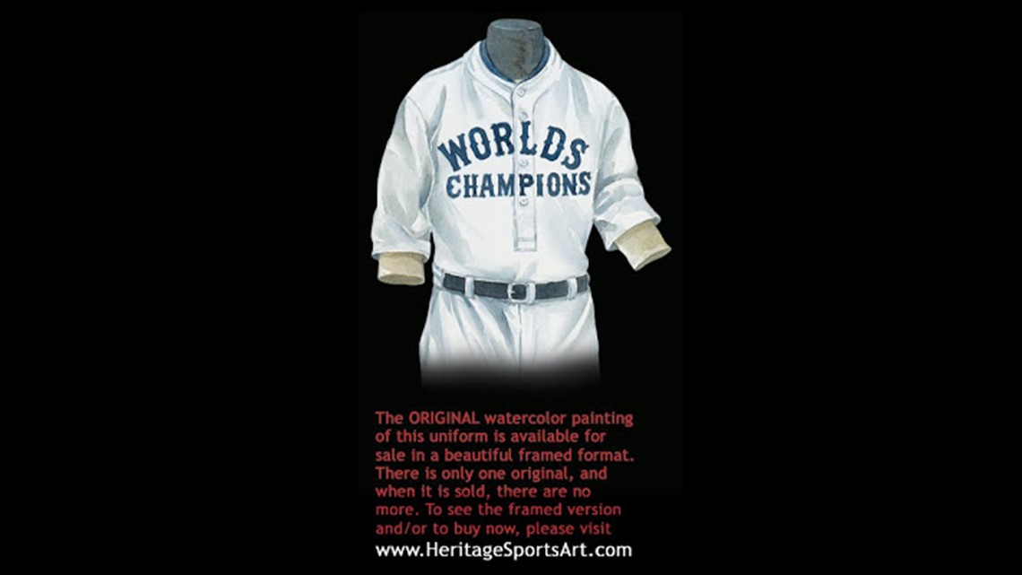 MLB Cleveland Guardians 1948 road uniform original art – Heritage Sports Art