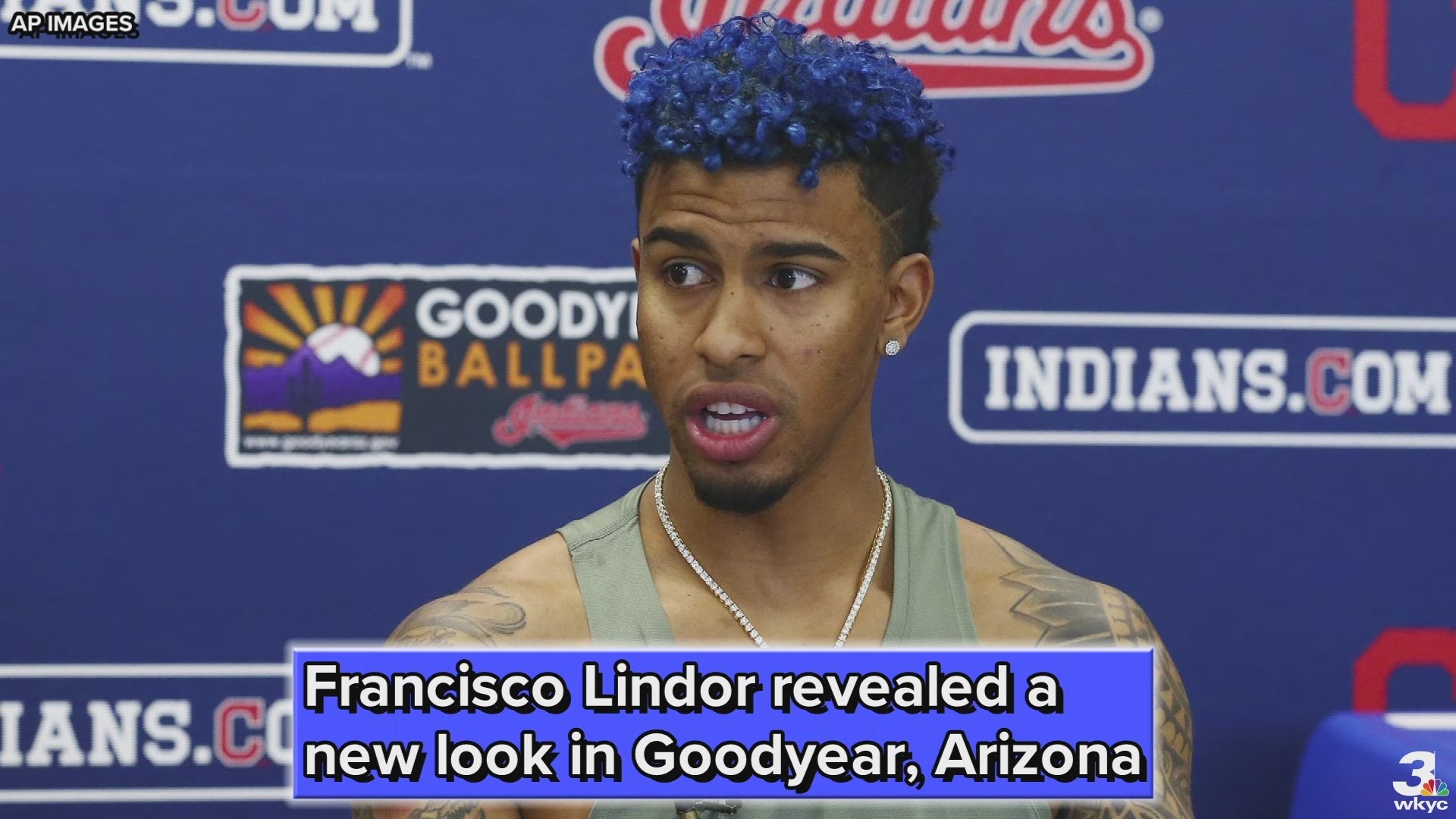 On Monday, Cleveland Indians shortstop Francisco Lindor revealed a new look in Goodyear, Arizona.