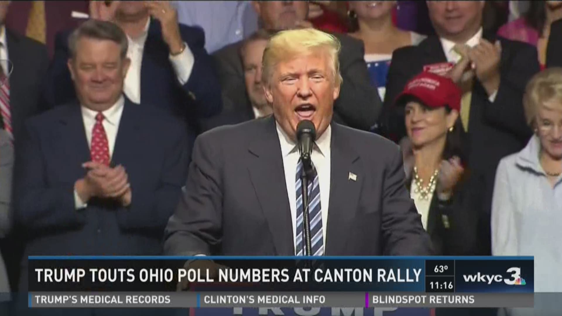 Trump touts rising Ohio poll numbers at overflow Canton rally | wkyc.com