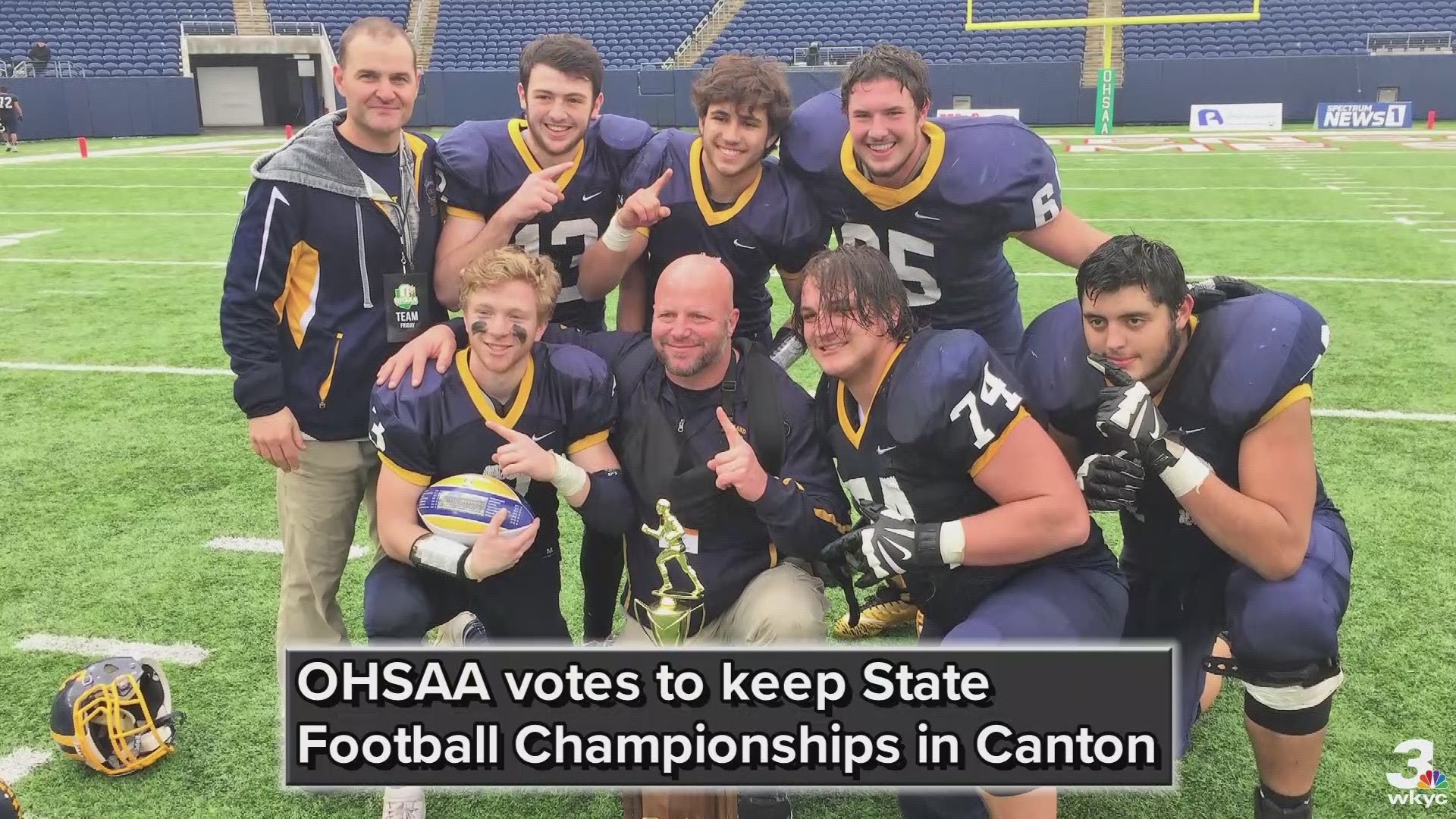 The OHSAA voted unanimously to keep the State Football Championships in Canton and move the state baseball tournament to Akron in 2019.