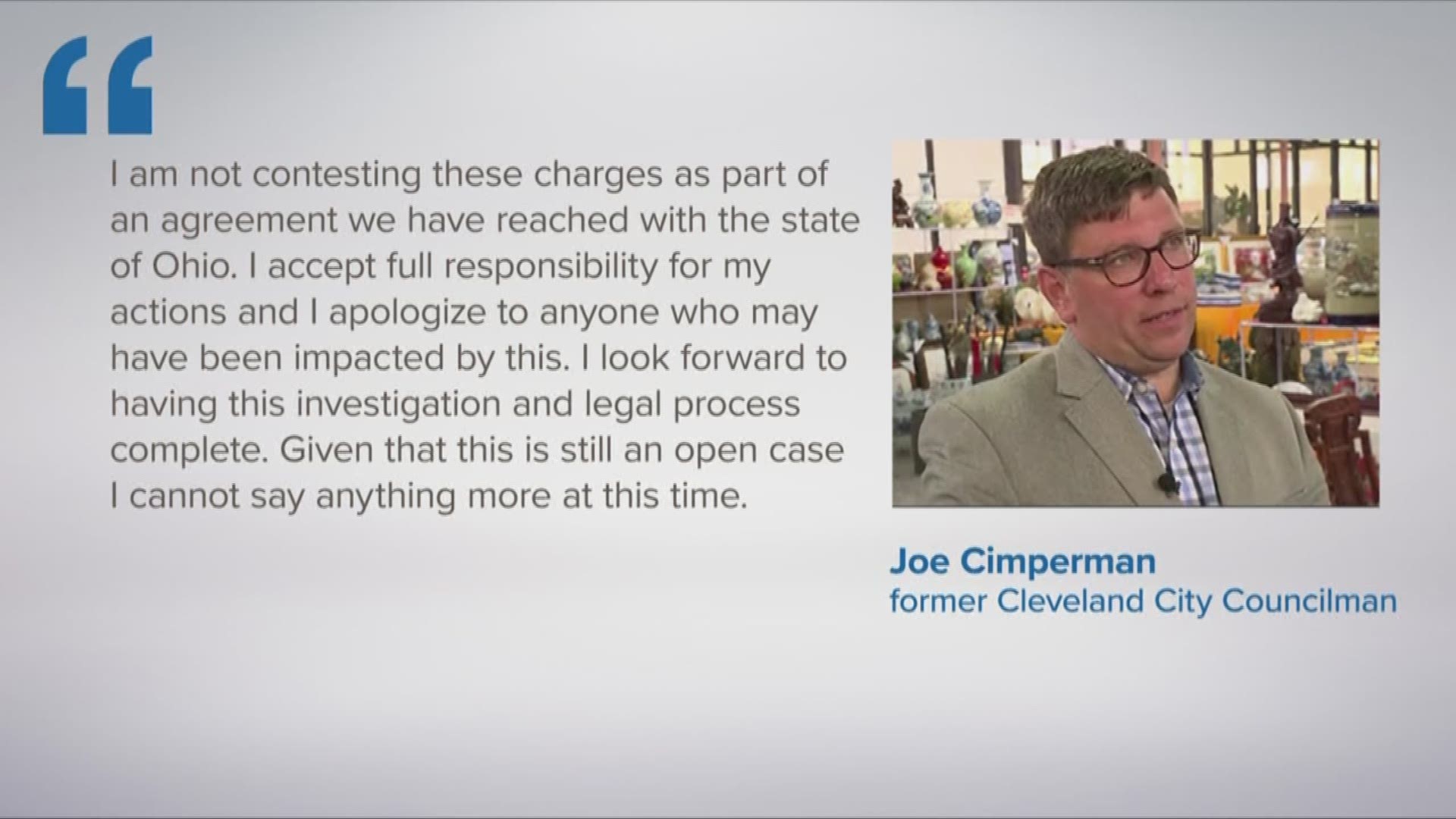 Former Cleveland Councilman Joe Cimperman is facing two dozen criminal charges