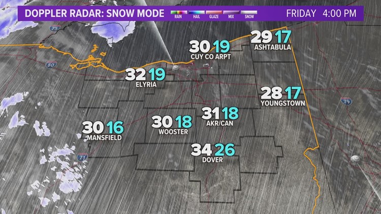 Cleveland weather: Snow clips Northeast Ohio tonight