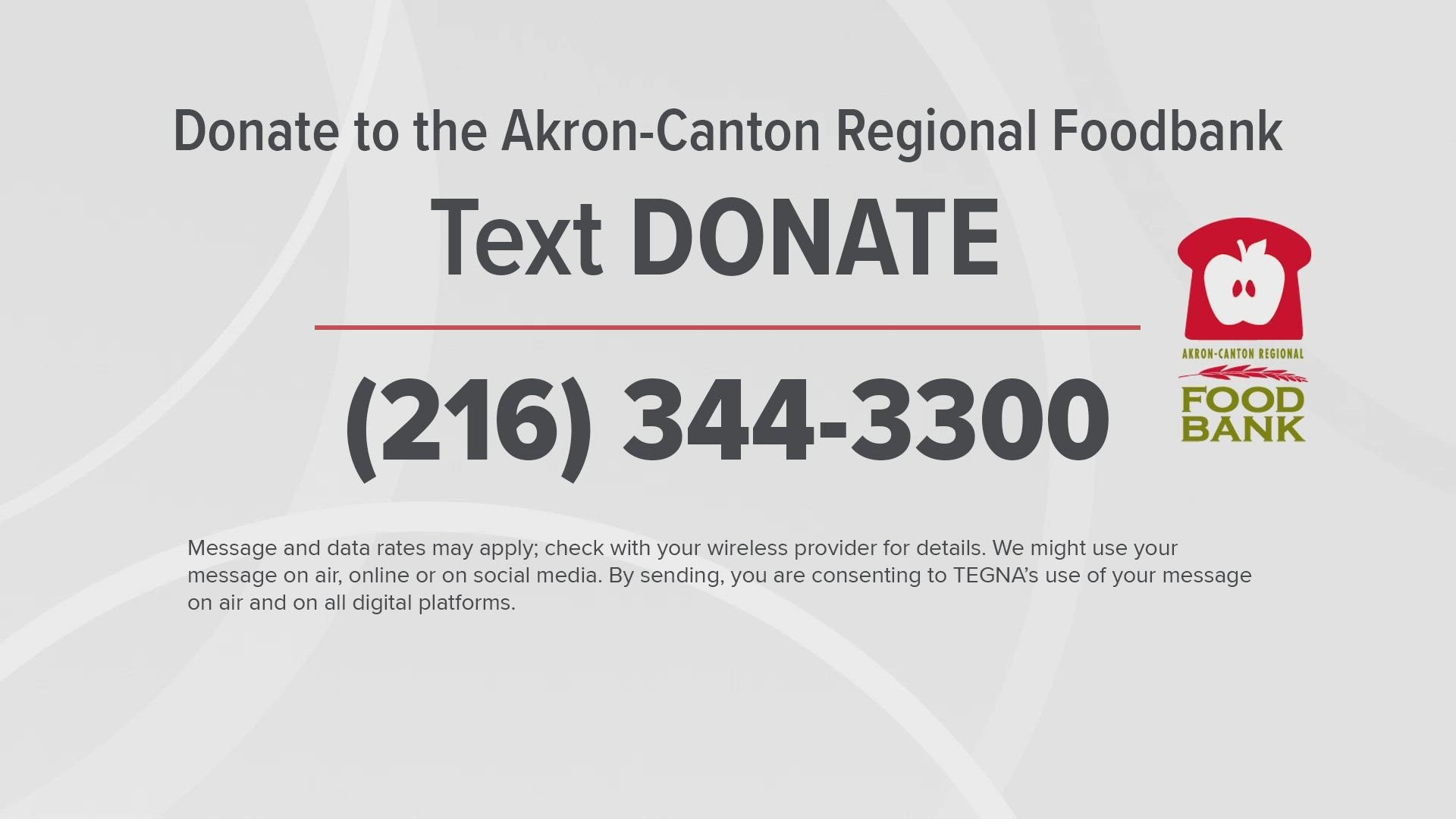 On Dec. 1, all of your donations for the Akron-Canton Regional Foodbank will be matched, dollar for dollar, up to $115,000.