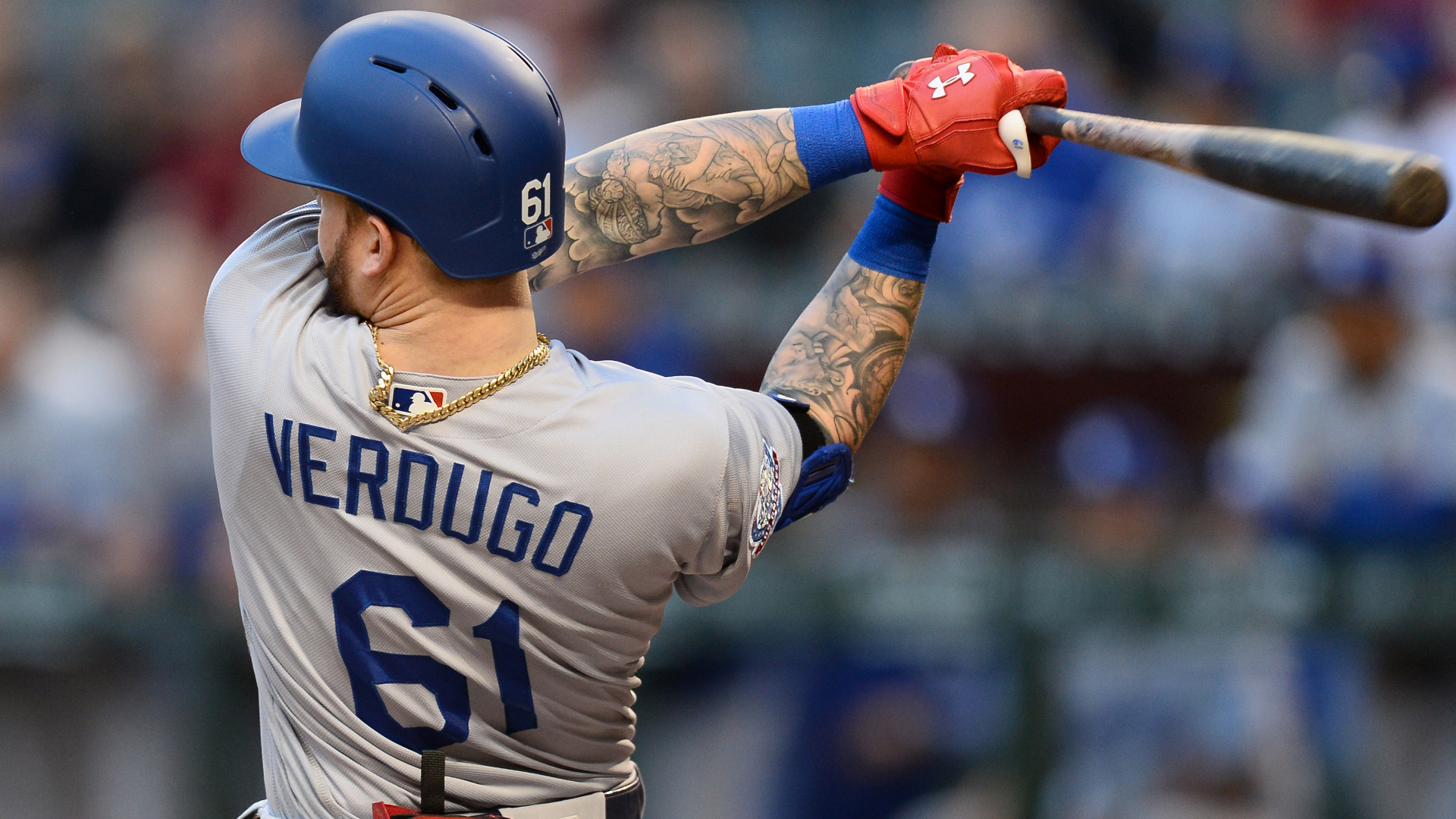 Alex Verdugo. Baseball action during the Los Angeles Dodgers game against  San Diego Padres, the second game of the Major League Baseball Series in Me  Stock Photo - Alamy