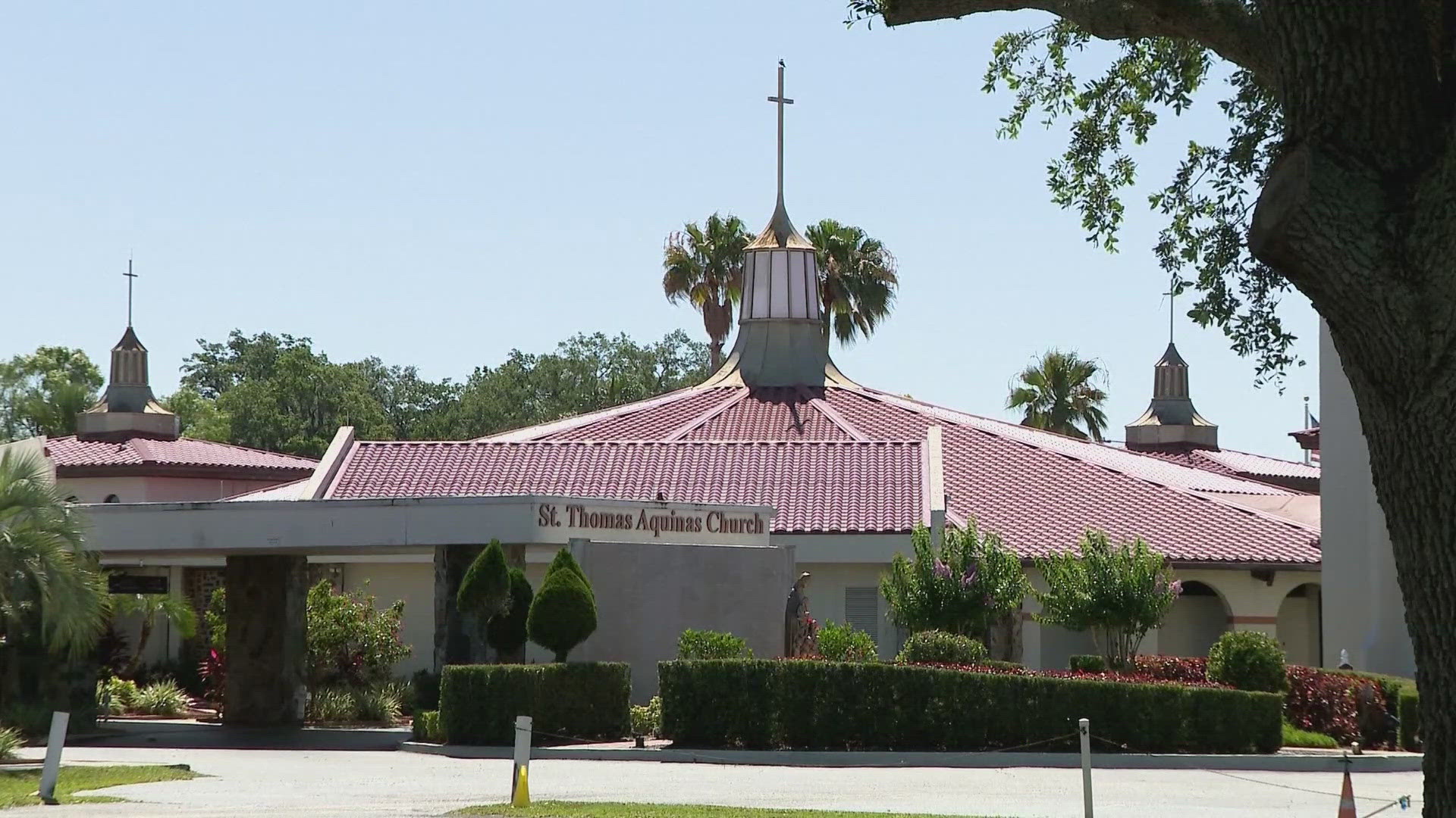 The priest told detectives the woman pushed him, grabbed all the communion hosts in her hands and started crushing them. But she claims he was the aggressor.