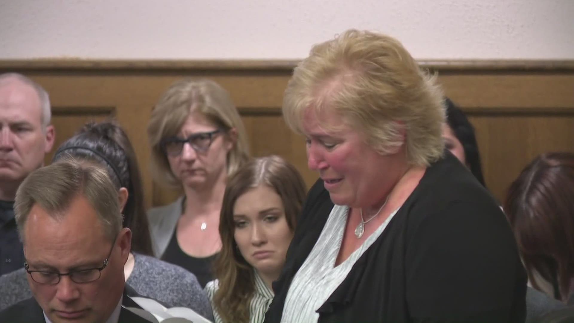 April 12, 2019: Brian Anthony's mother spoke to the court as her son awaited sentencing in the hit-and-run death of Mentor police officer Mathew Mazany.