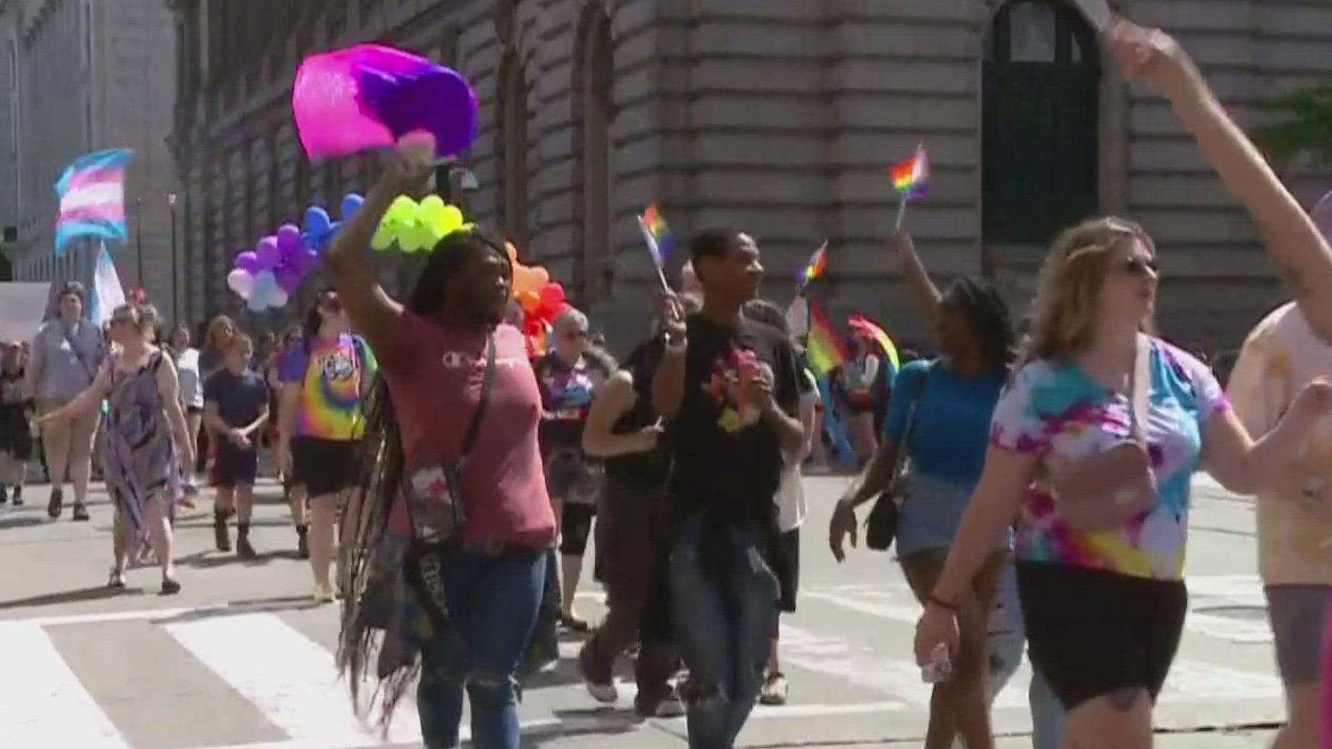 Here are moments from the Pride in the CLE march that was held Saturday morning in downtown Cleveland.